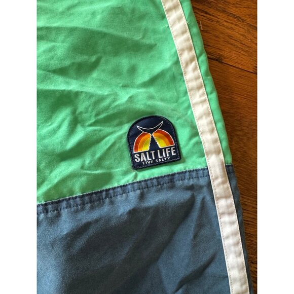 SALT LIFE Mens Color Block Board Shorts 28 Quick Dry Swimming Trunks - Picture 4 of 9